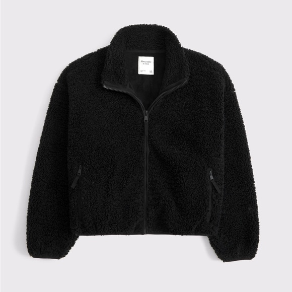 Abercrombie & Fitch Black Sherpa Full Zip XS - Picture 1 of 1